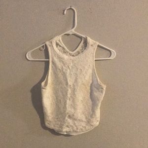 White lace crop top